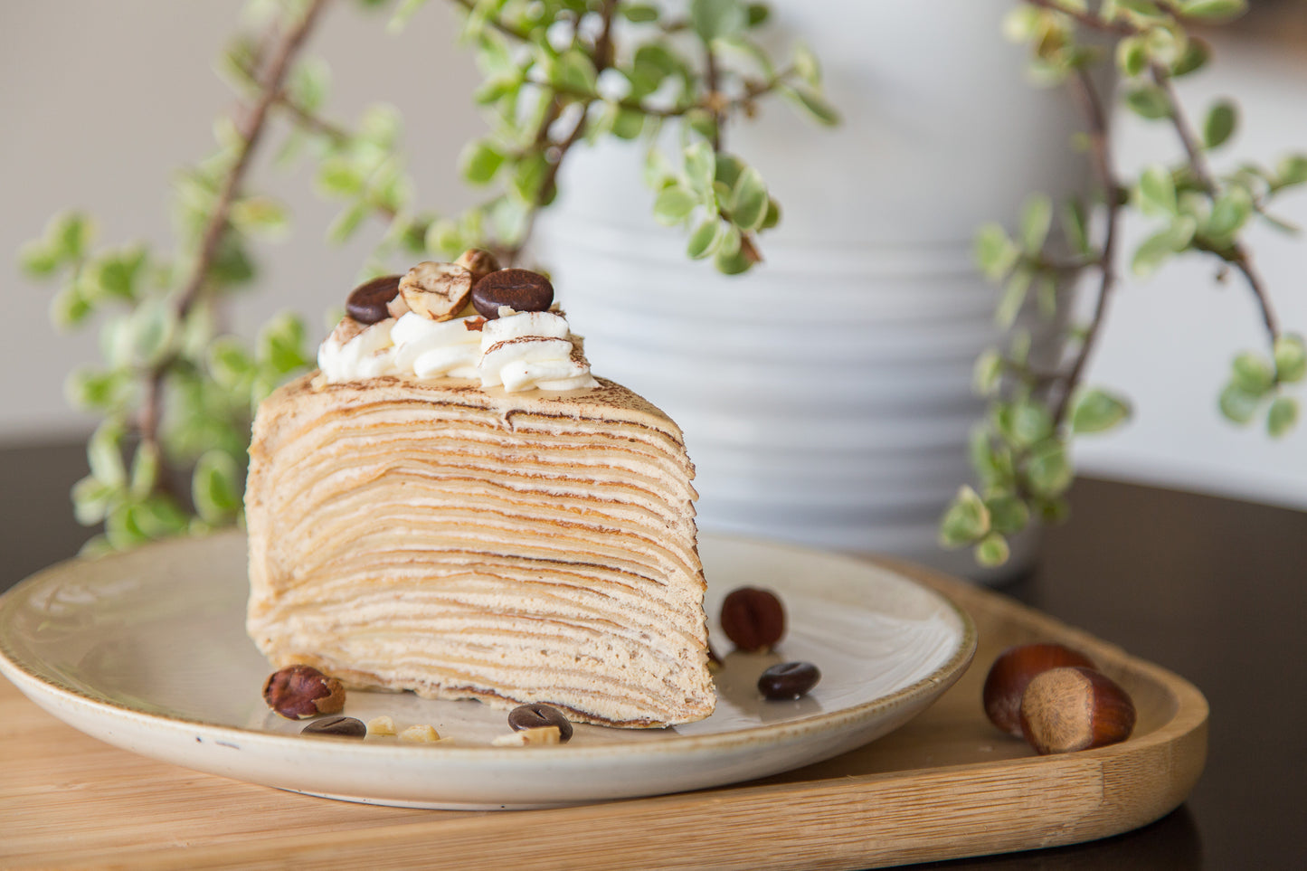 Hazelnut Cappuccino Crepe Cake