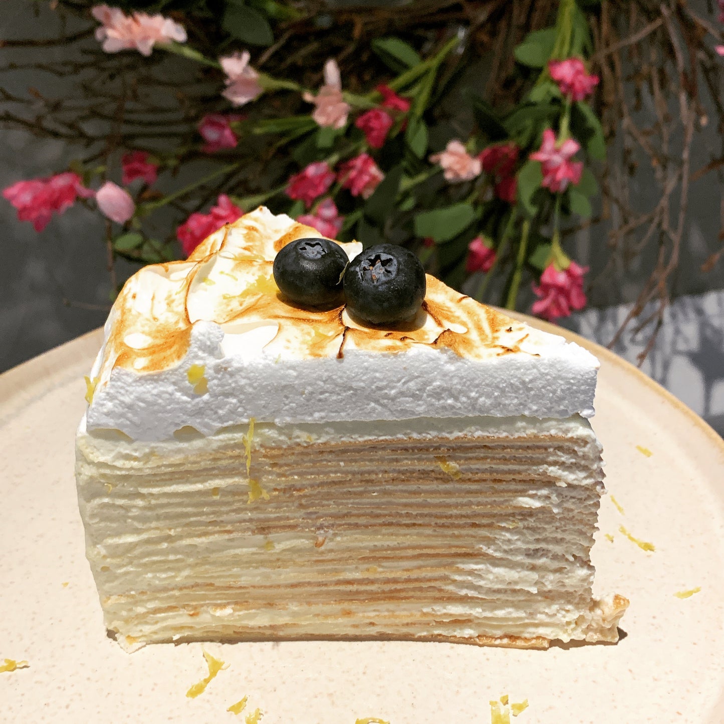 Lemon Meringue Crepe Cake