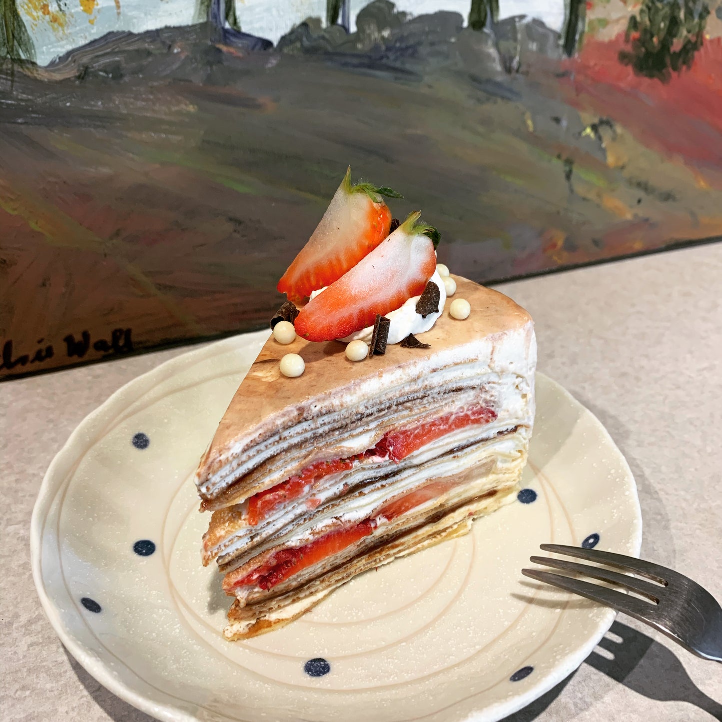 Nutella Strawberry Crepe Cake