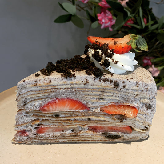 Oreo Strawberry Crepe Cake
