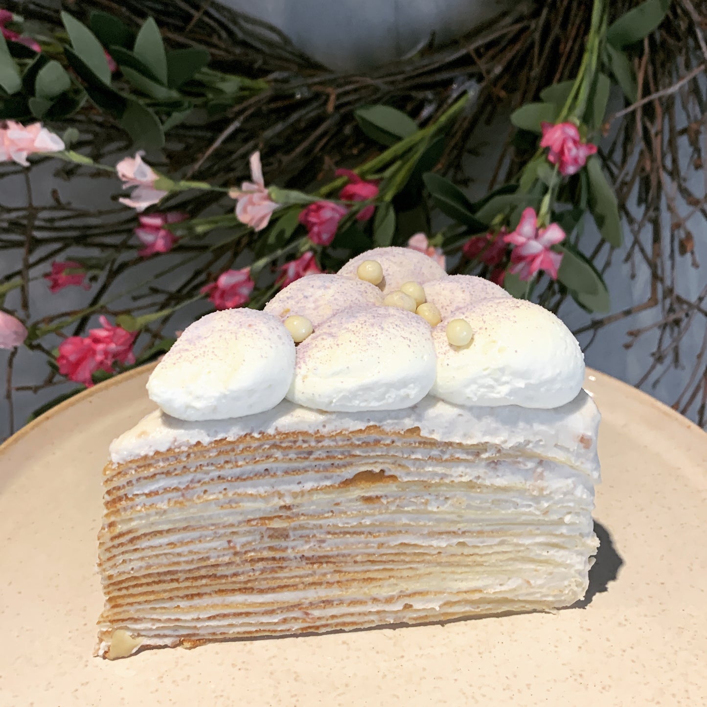 Taro White Chocolate Crepe Cake