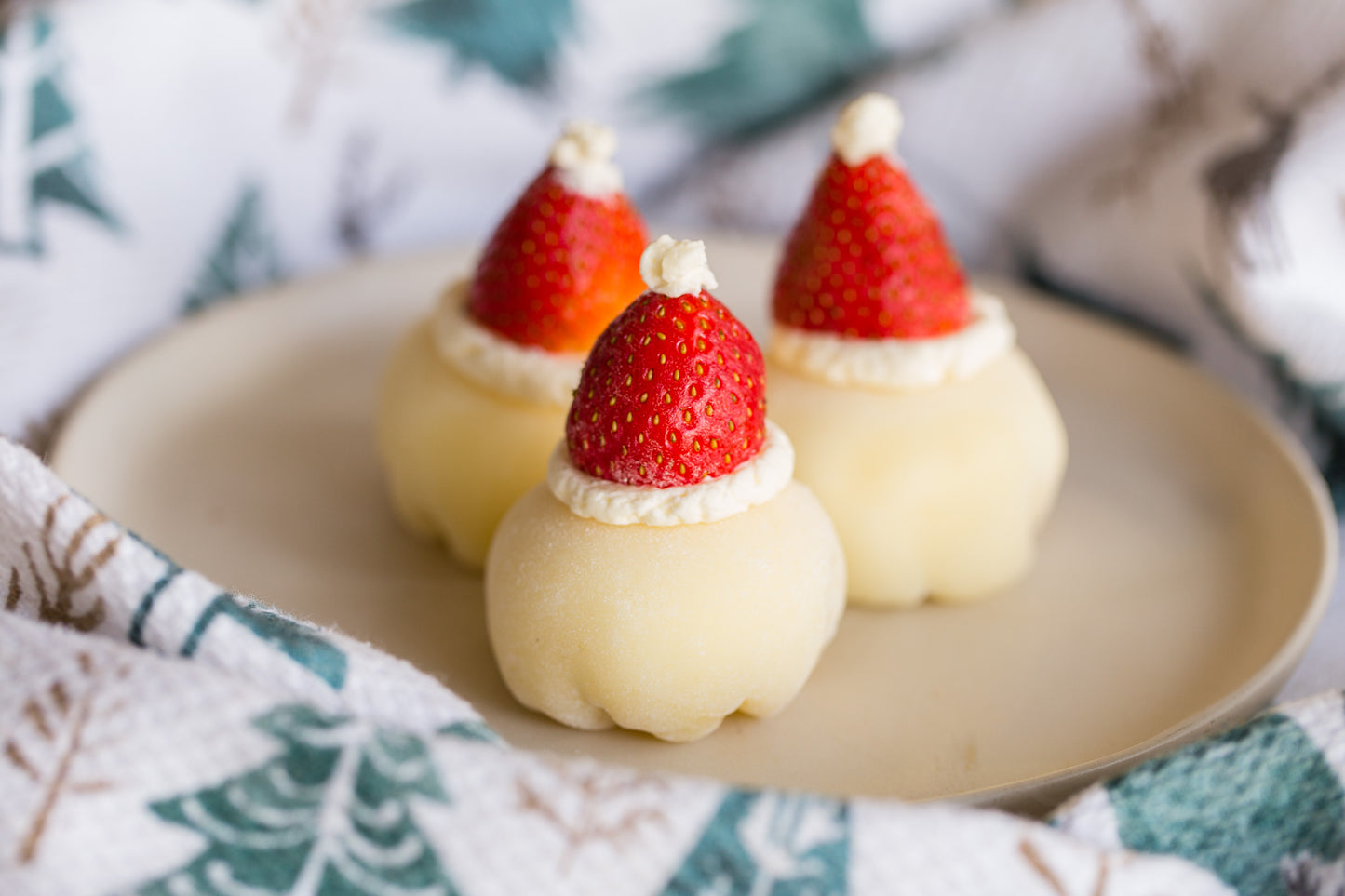 Holiday Strawberry Mochi