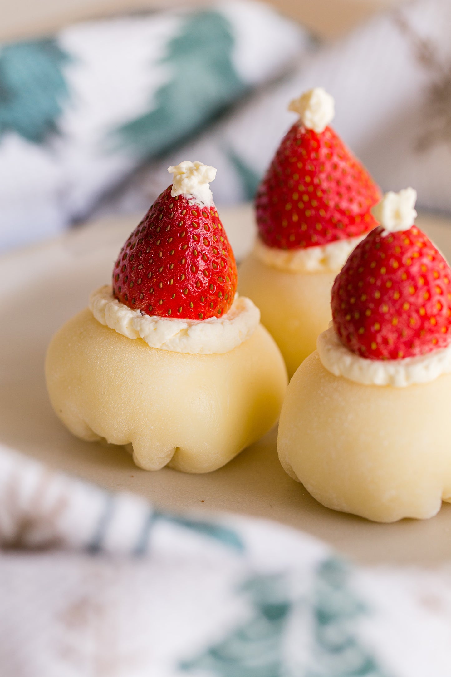 Holiday Strawberry Mochi