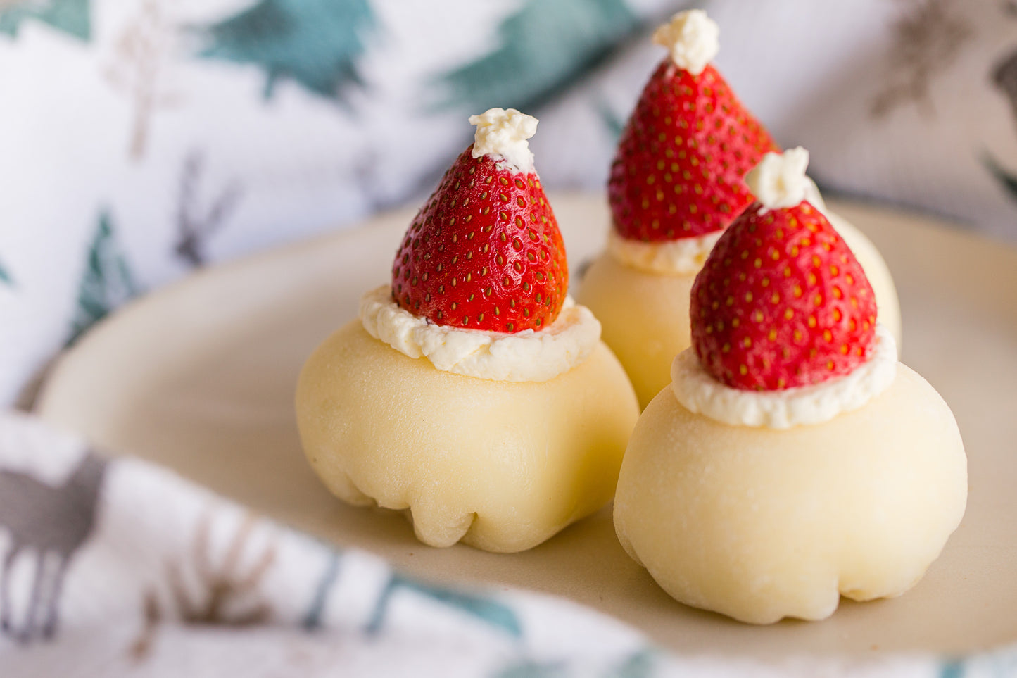 Holiday Strawberry Mochi