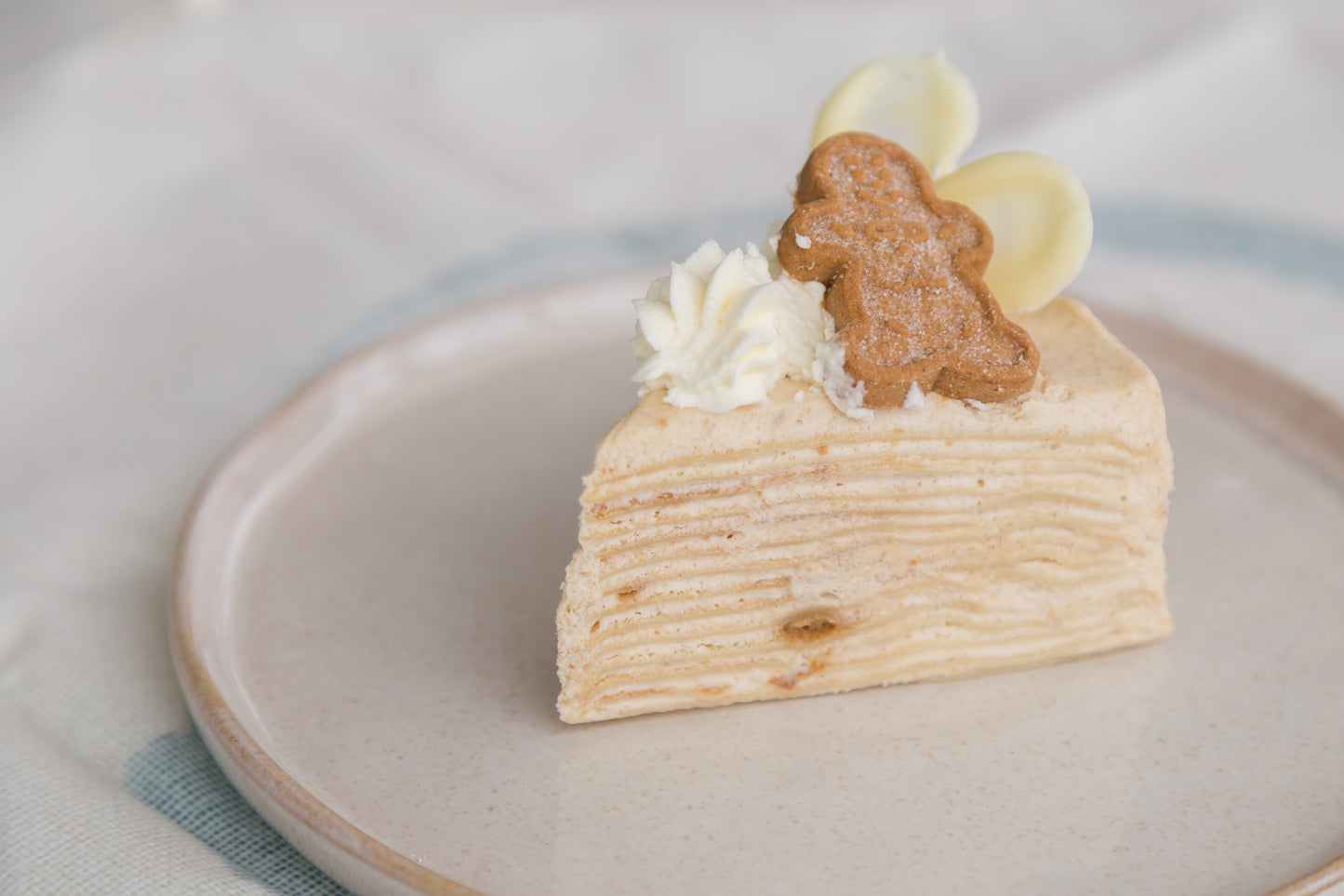 Gingerbread White Chocolate Crepe Cake