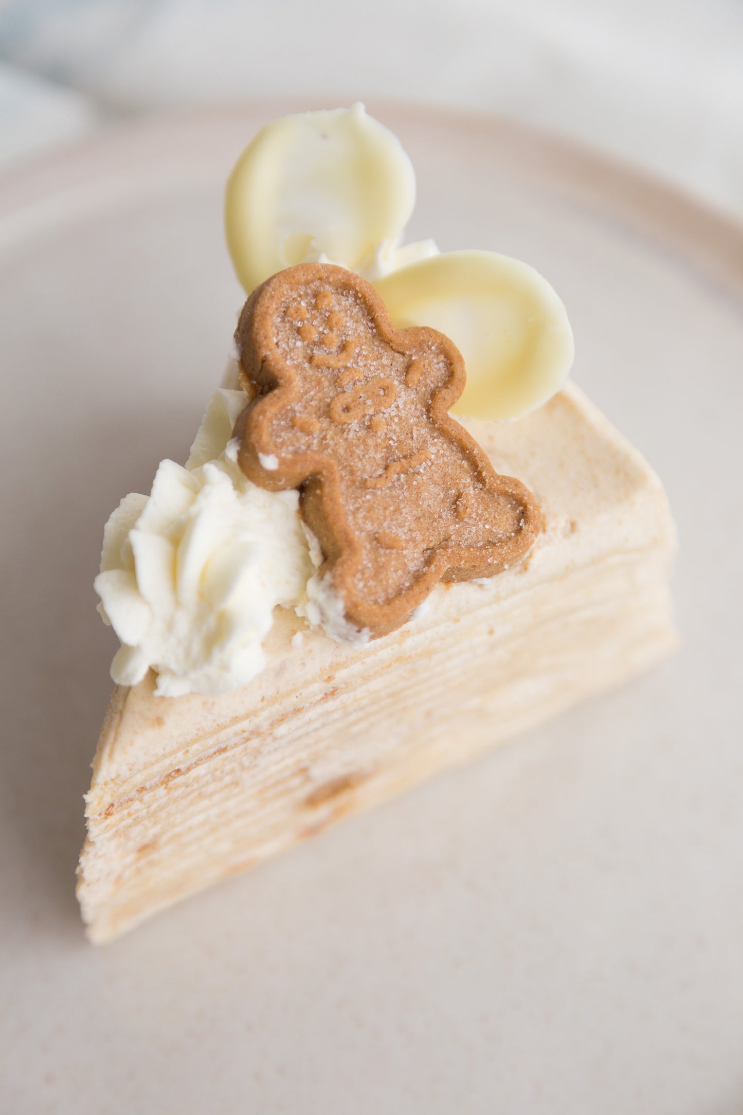 Gingerbread White Chocolate Crepe Cake