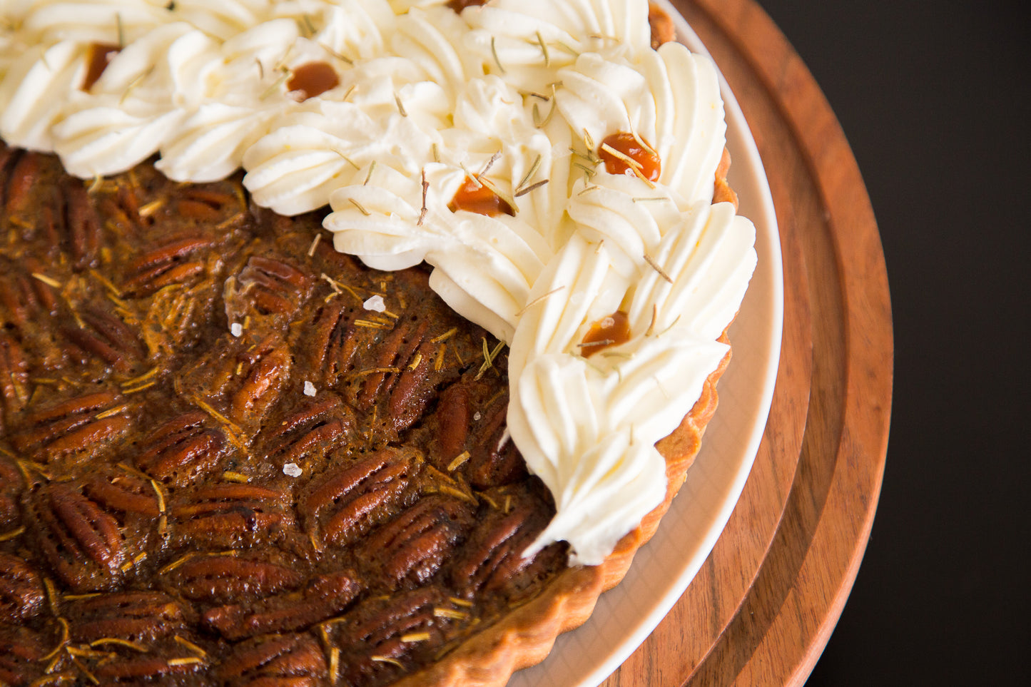 Salted Caramel Rosemary Pecan Tart