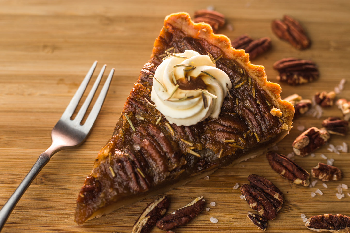 Salted Caramel Rosemary Pecan Tart